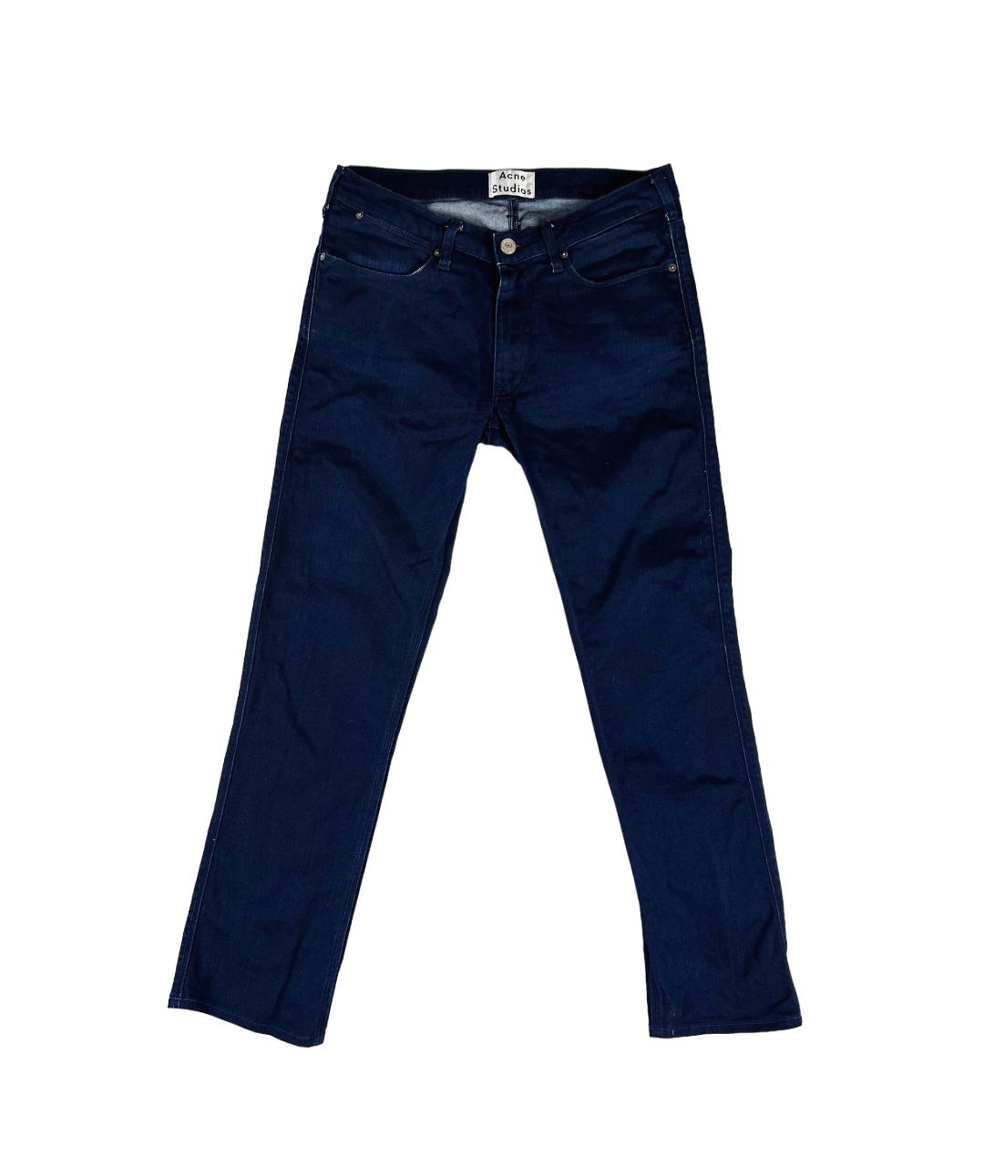 ACNE STUDIOS Темно-синие хлопко-эластановые джинсы скинни, фото 7