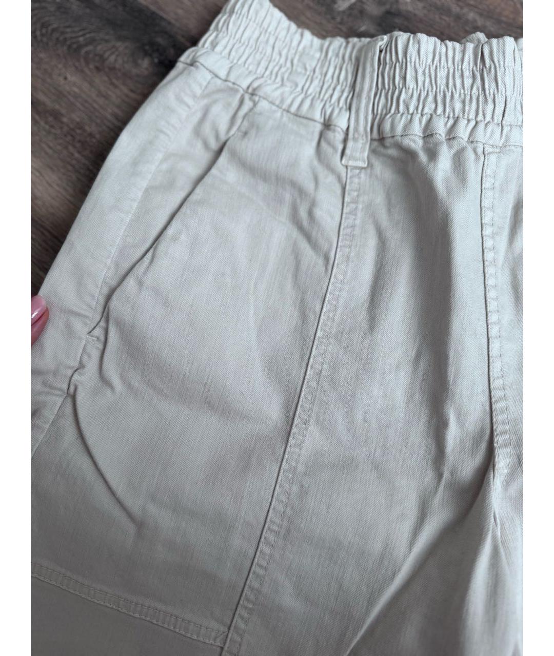 BRUNELLO CUCINELLI Бежевые хлопковые джинсы слим, фото 4
