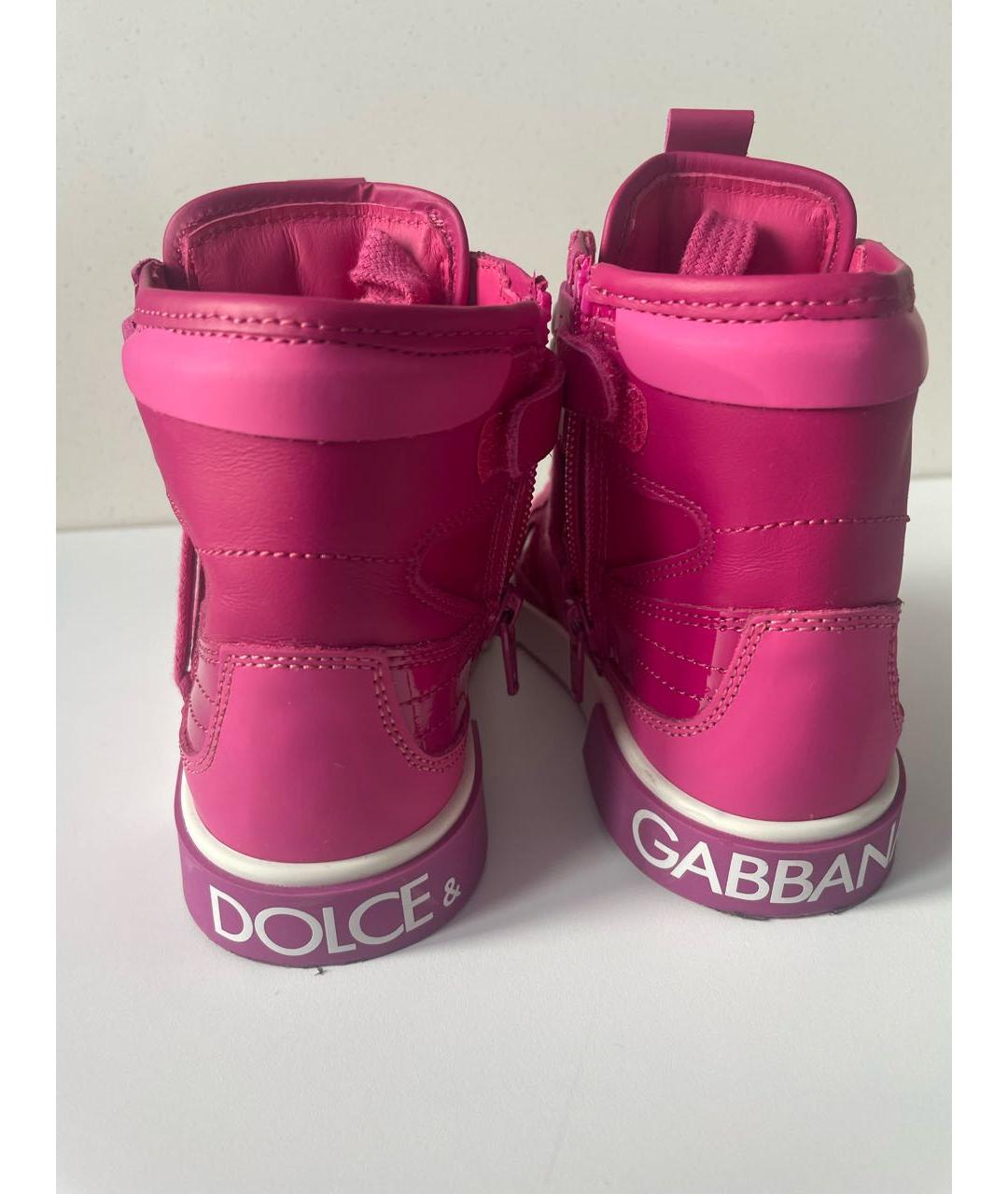 DOLCE & GABBANA KIDS Фуксия кожаные ботинки, фото 5