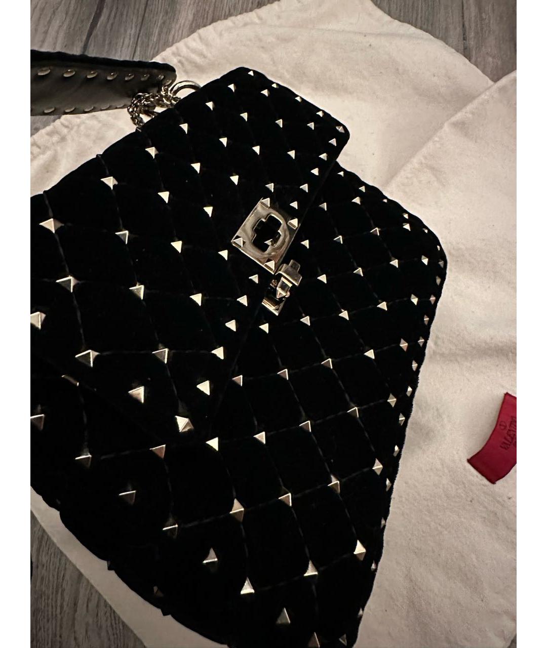 VALENTINO Черная бархатная сумка через плечо, фото 2