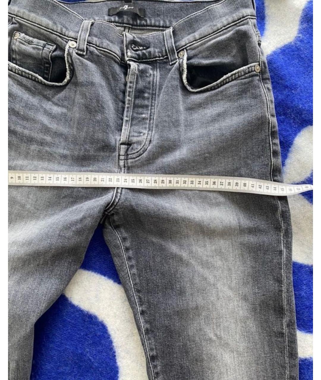 7 FOR ALL MANKIND Серые хлопко-эластановые джинсы слим, фото 5