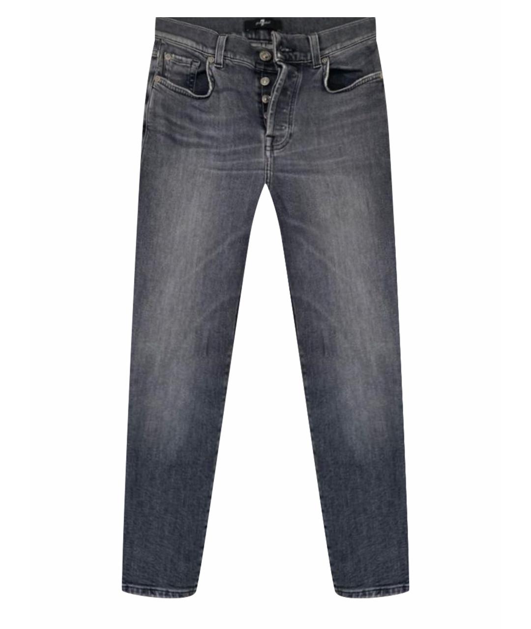 7 FOR ALL MANKIND Серые хлопко-эластановые джинсы слим, фото 1
