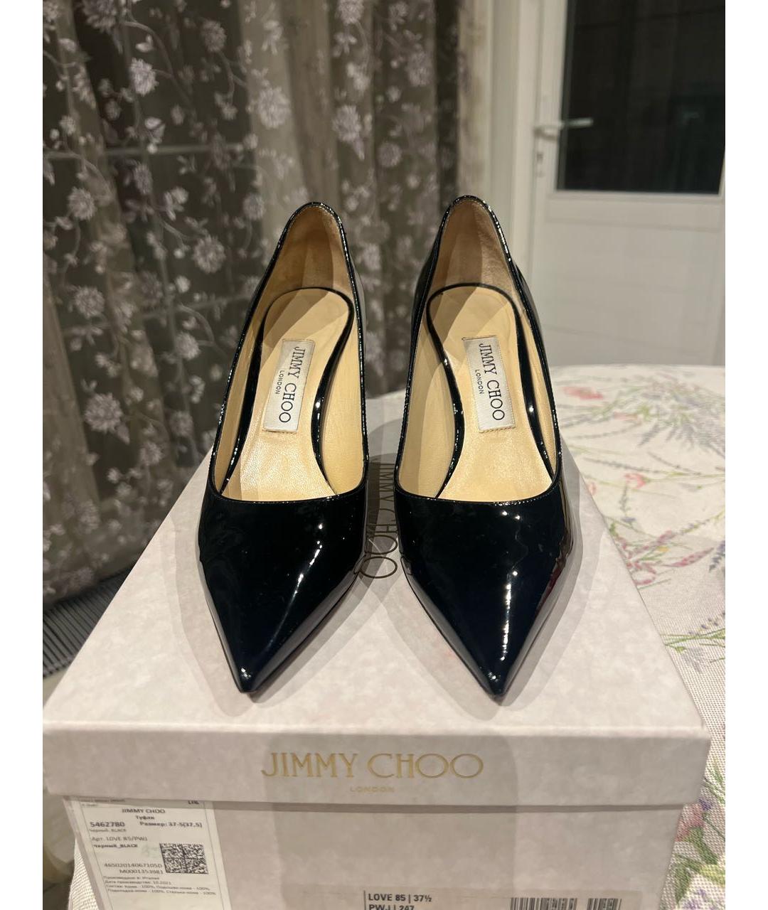 JIMMY CHOO Черные туфли из лакированной кожи, фото 2