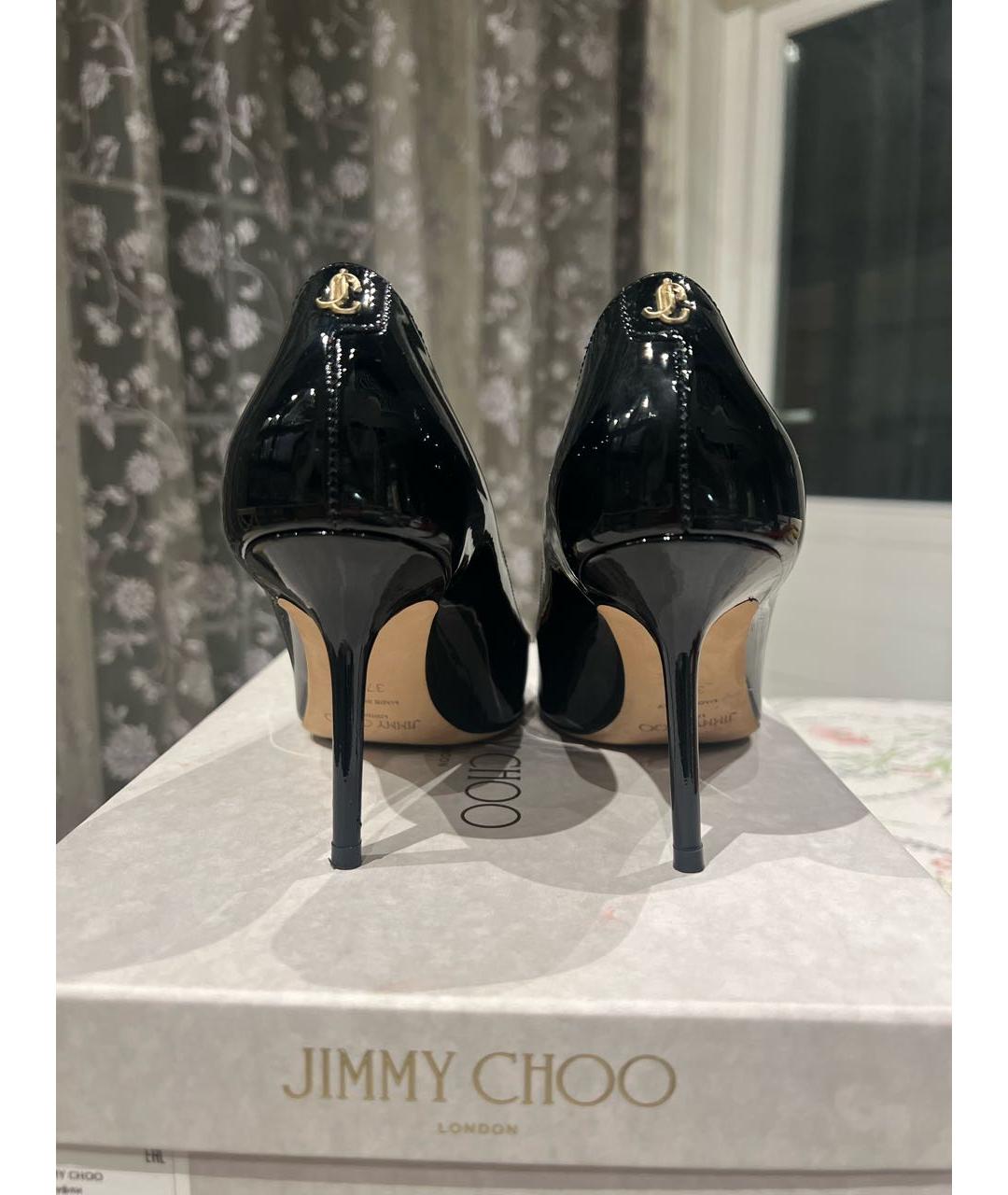 JIMMY CHOO Черные туфли из лакированной кожи, фото 4