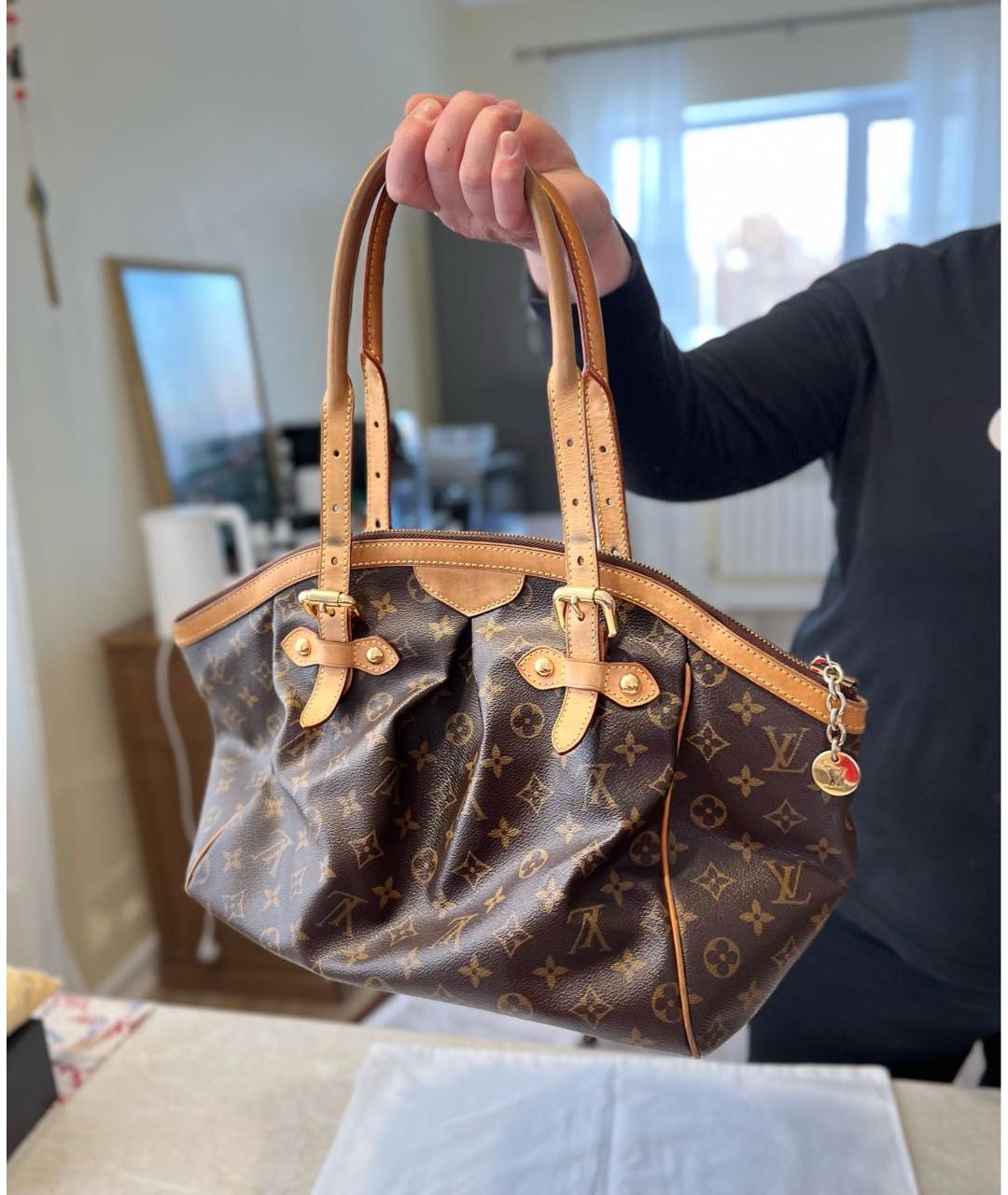 LOUIS VUITTON PRE-OWNED Коричневая кожаная сумка с короткими ручками, фото 2