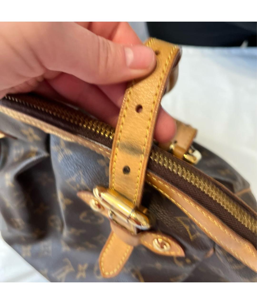 LOUIS VUITTON PRE-OWNED Коричневая кожаная сумка с короткими ручками, фото 3