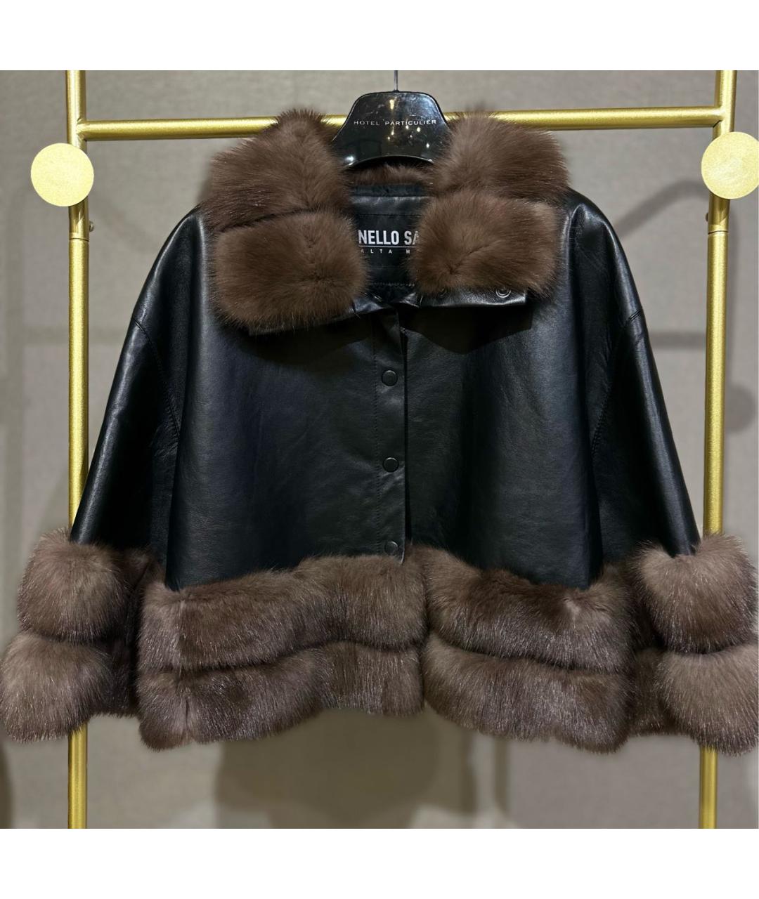 NELLO SANTI Черная кожаная куртка, фото 6