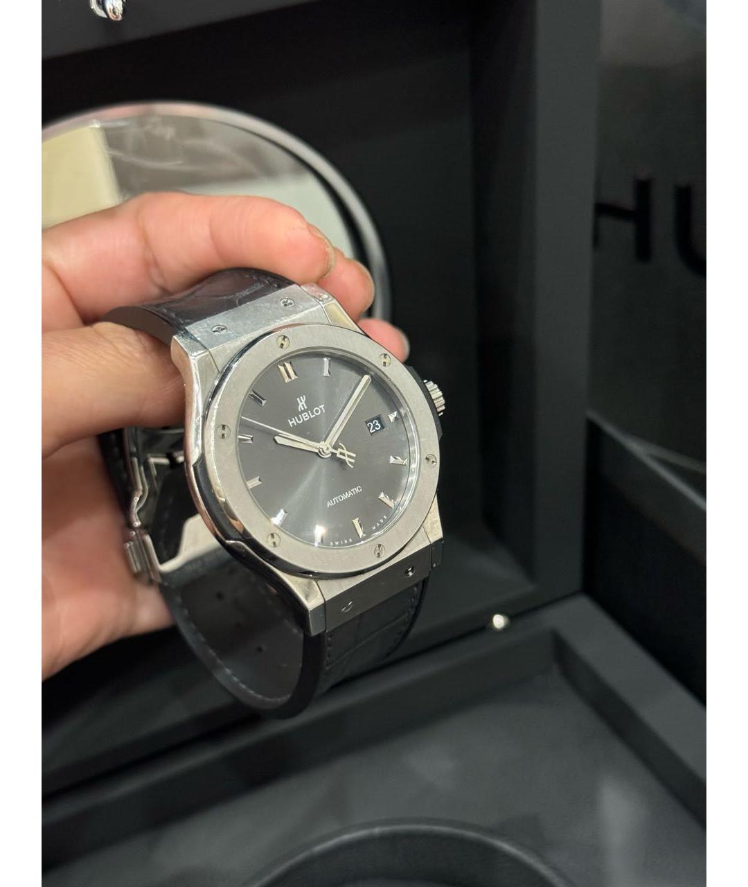 HUBLOT Серые титановые часы, фото 6