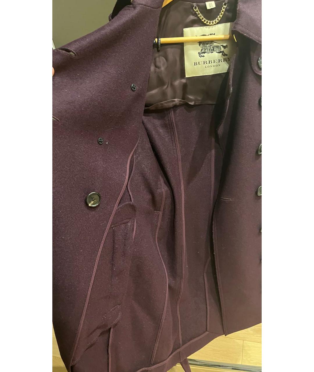 BURBERRY Фиолетовое замшевое пальто, фото 7
