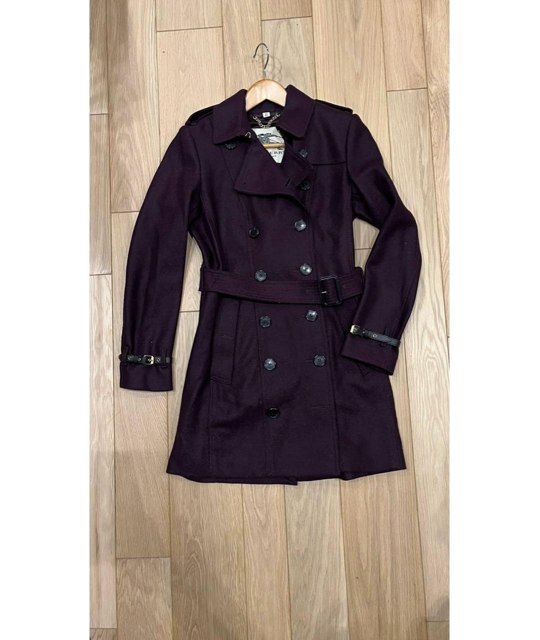 BURBERRY Фиолетовое замшевое пальто, фото 8