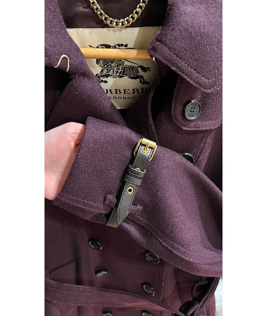BURBERRY Фиолетовое замшевое пальто, фото 4