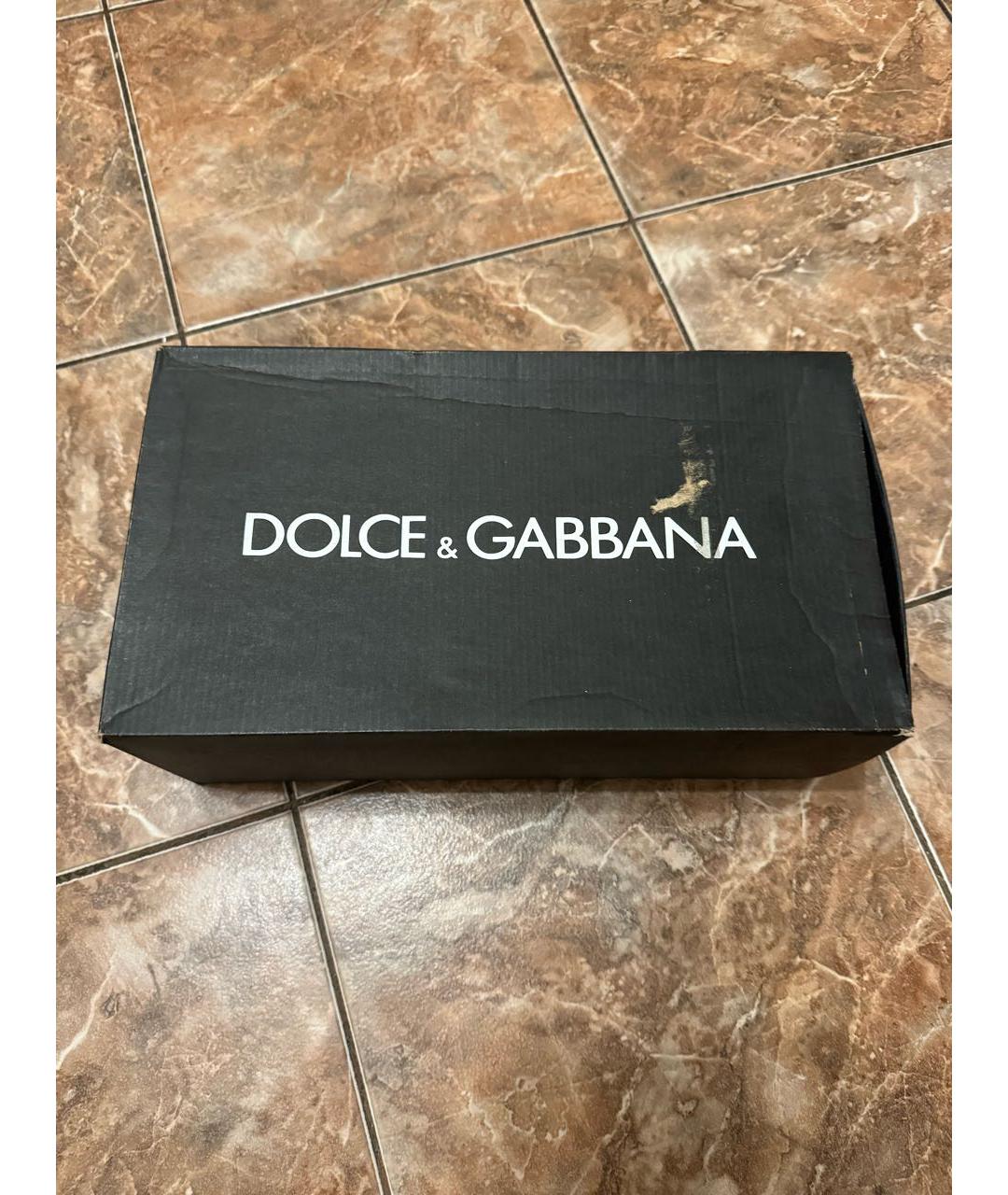 DOLCE&GABBANA Белые кожаные низкие кроссовки / кеды, фото 7