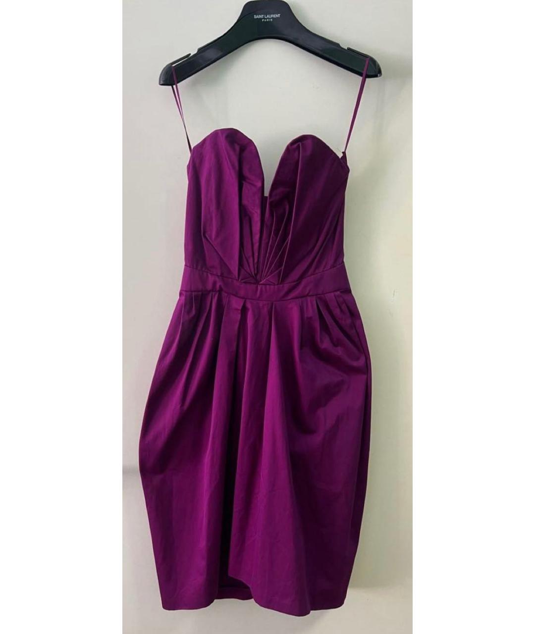 SAINT LAURENT Фиолетовое коктейльное платье, фото 7