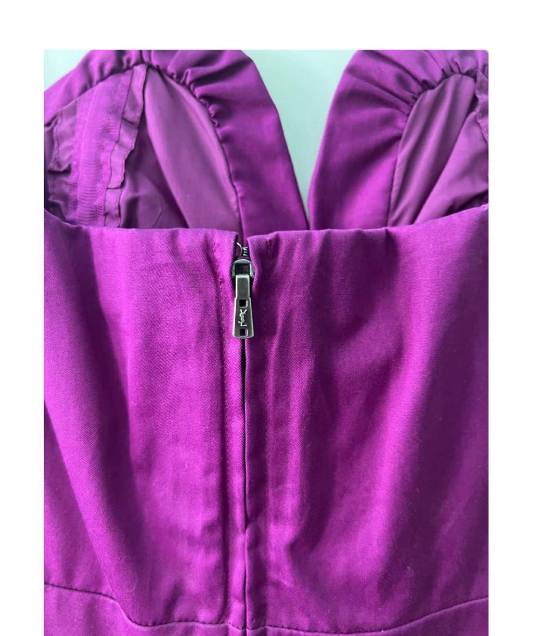 SAINT LAURENT Фиолетовое коктейльное платье, фото 3