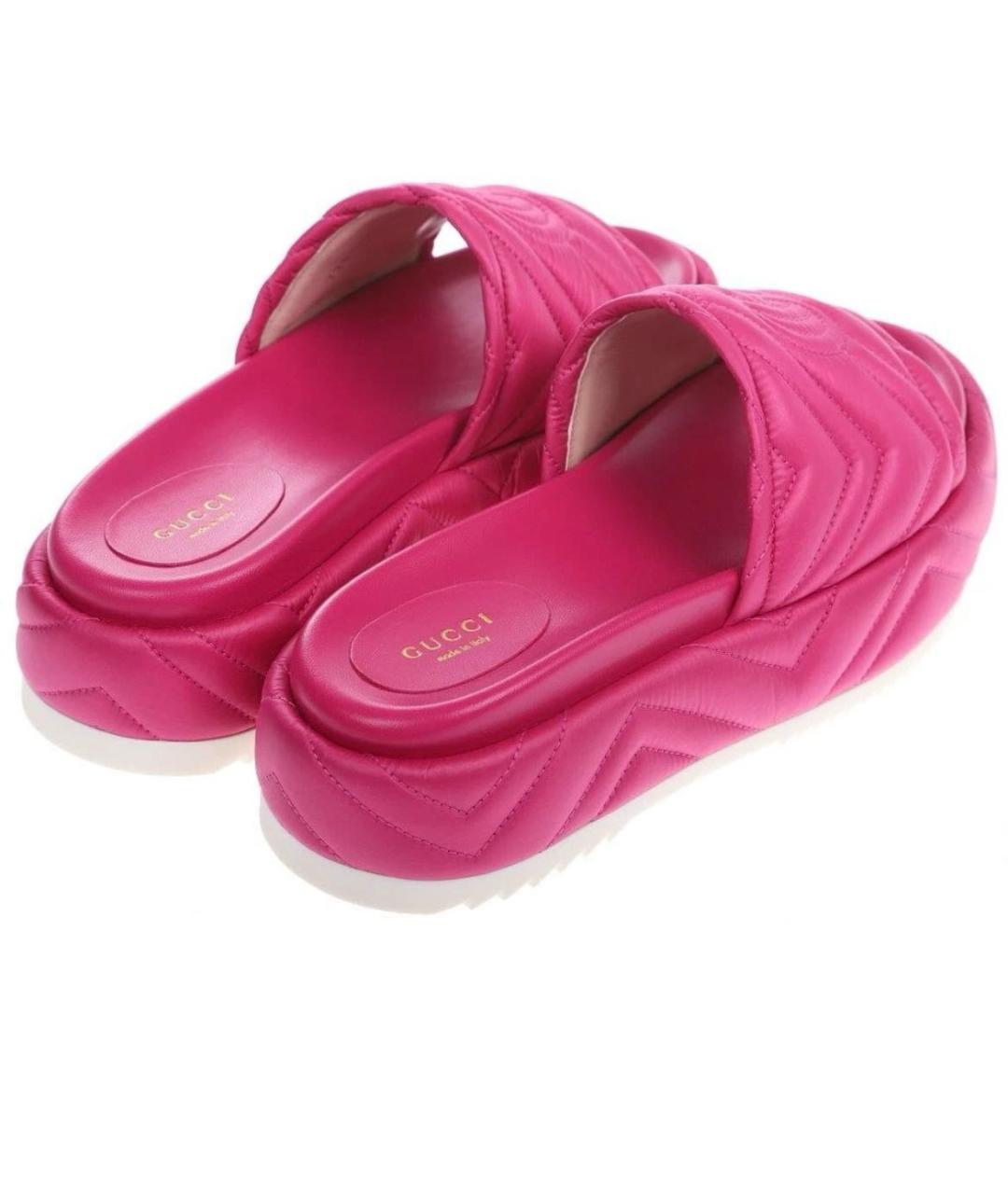 GUCCI Фуксия шлепанцы, фото 4