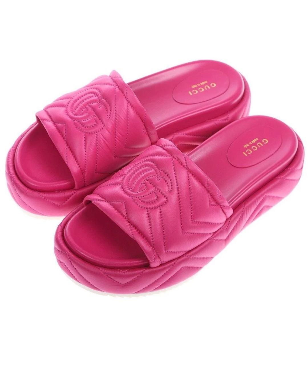 GUCCI Фуксия шлепанцы, фото 2