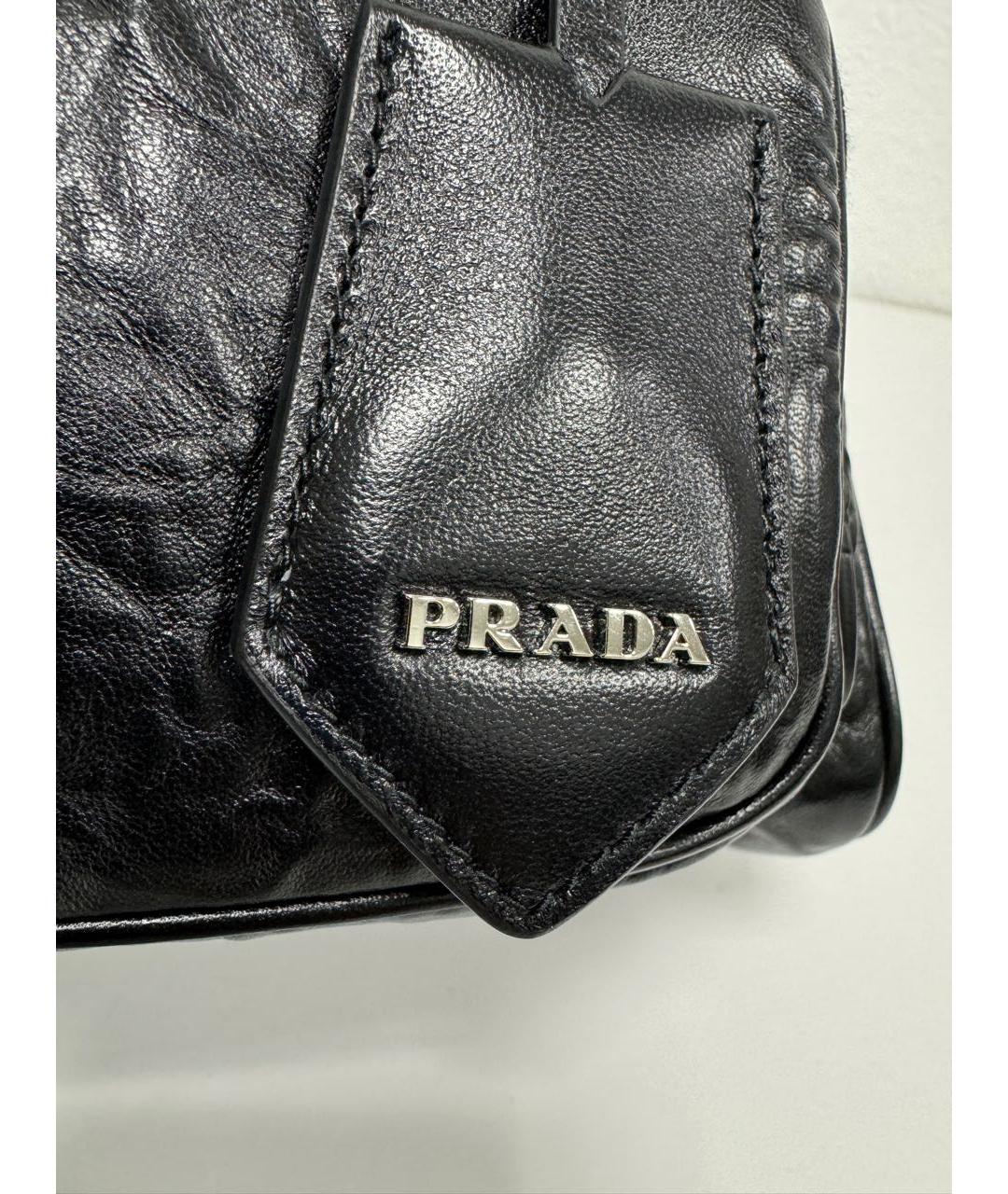 PRADA Черная кожаная сумка с короткими ручками, фото 6