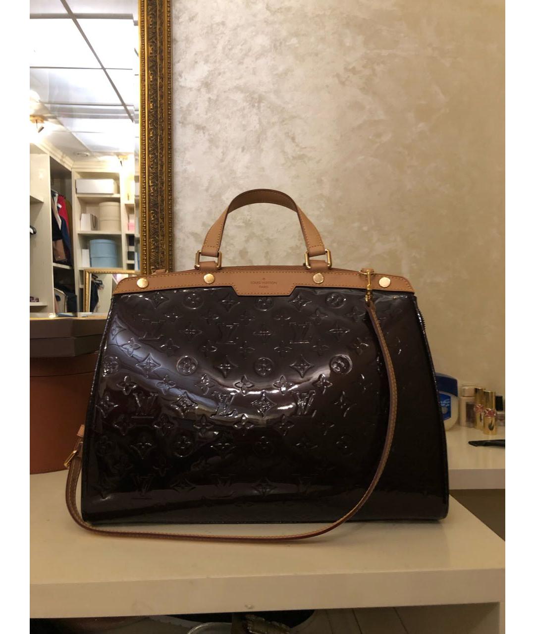 LOUIS VUITTON PRE-OWNED Темно-синяя сумка с короткими ручками из лакированной кожи, фото 3