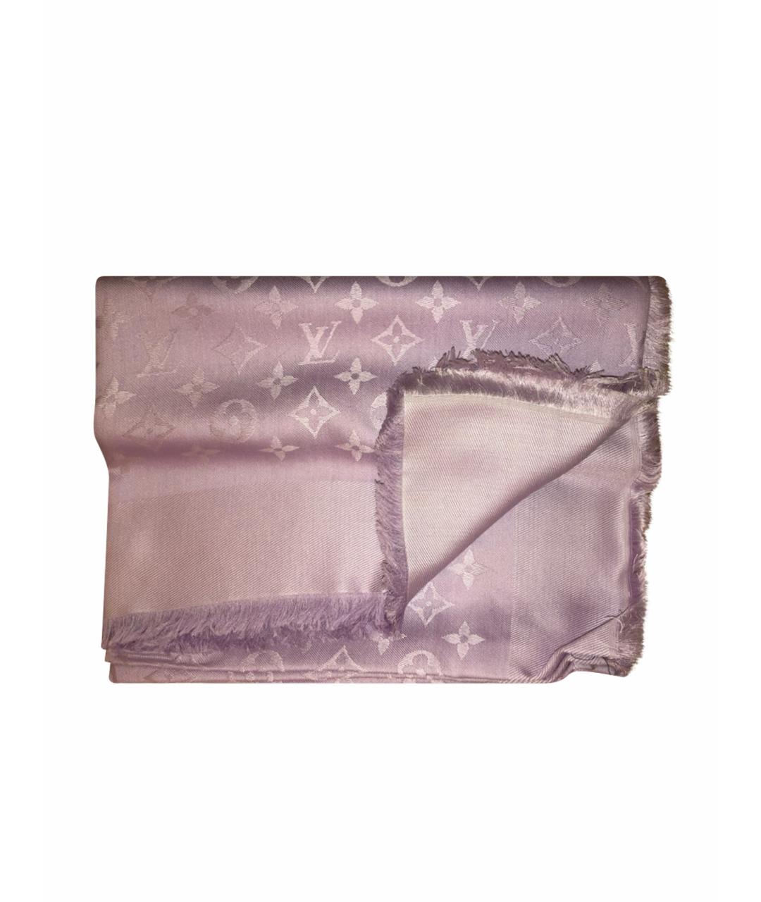 LOUIS VUITTON PRE-OWNED Фиолетовый шелковый шарф, фото 1