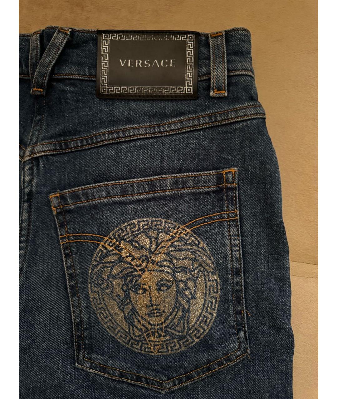 VERSACE Темно-синие деним шорты, фото 5