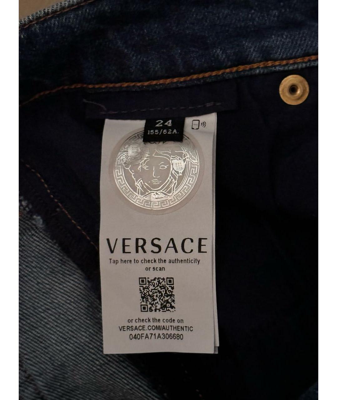 VERSACE Темно-синие деним шорты, фото 3