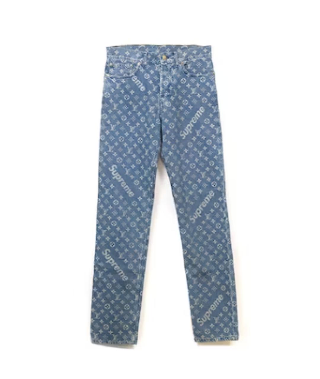 LOUIS VUITTON Голубые хлопковые прямые джинсы, фото 1