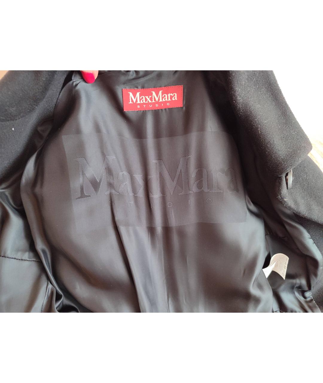 MAX MARA Черное шерстяное пальто, фото 3