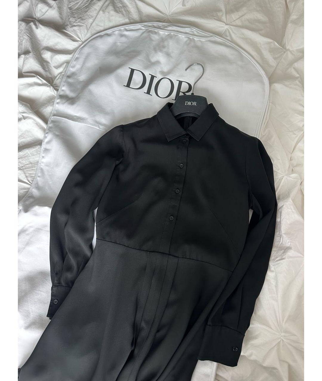 CHRISTIAN DIOR PRE-OWNED Черное креповое повседневное платье, фото 6