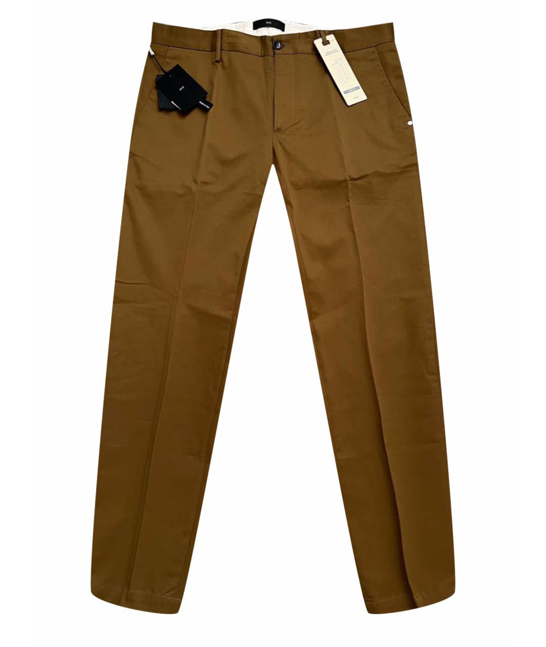 LIU JO Коричневые хлопко-эластановые повседневные брюки, фото 1