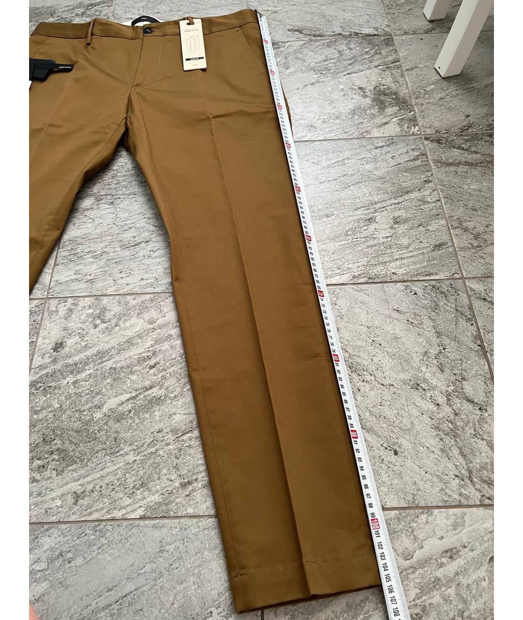 LIU JO Коричневые хлопко-эластановые повседневные брюки, фото 4
