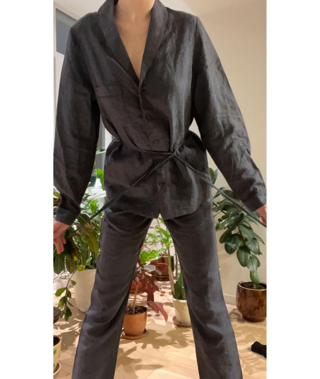 12 STOREEZ Антрацитовый льняной костюм с брюками, фото 3