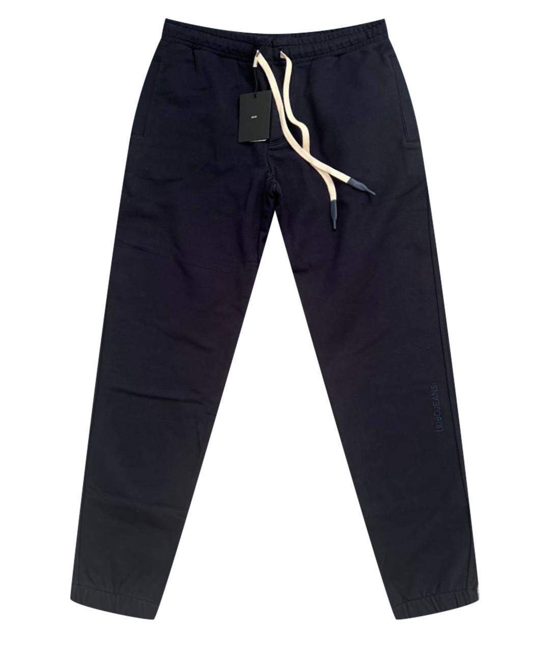 LIU JO Темно-синие хлопковые повседневные брюки, фото 1