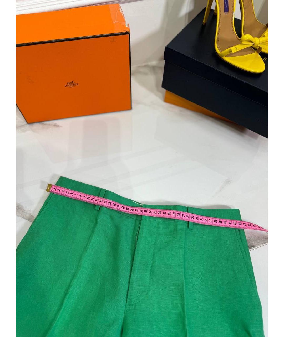 RALPH LAUREN PURPLE LABEL Зеленые классические брюки, фото 4