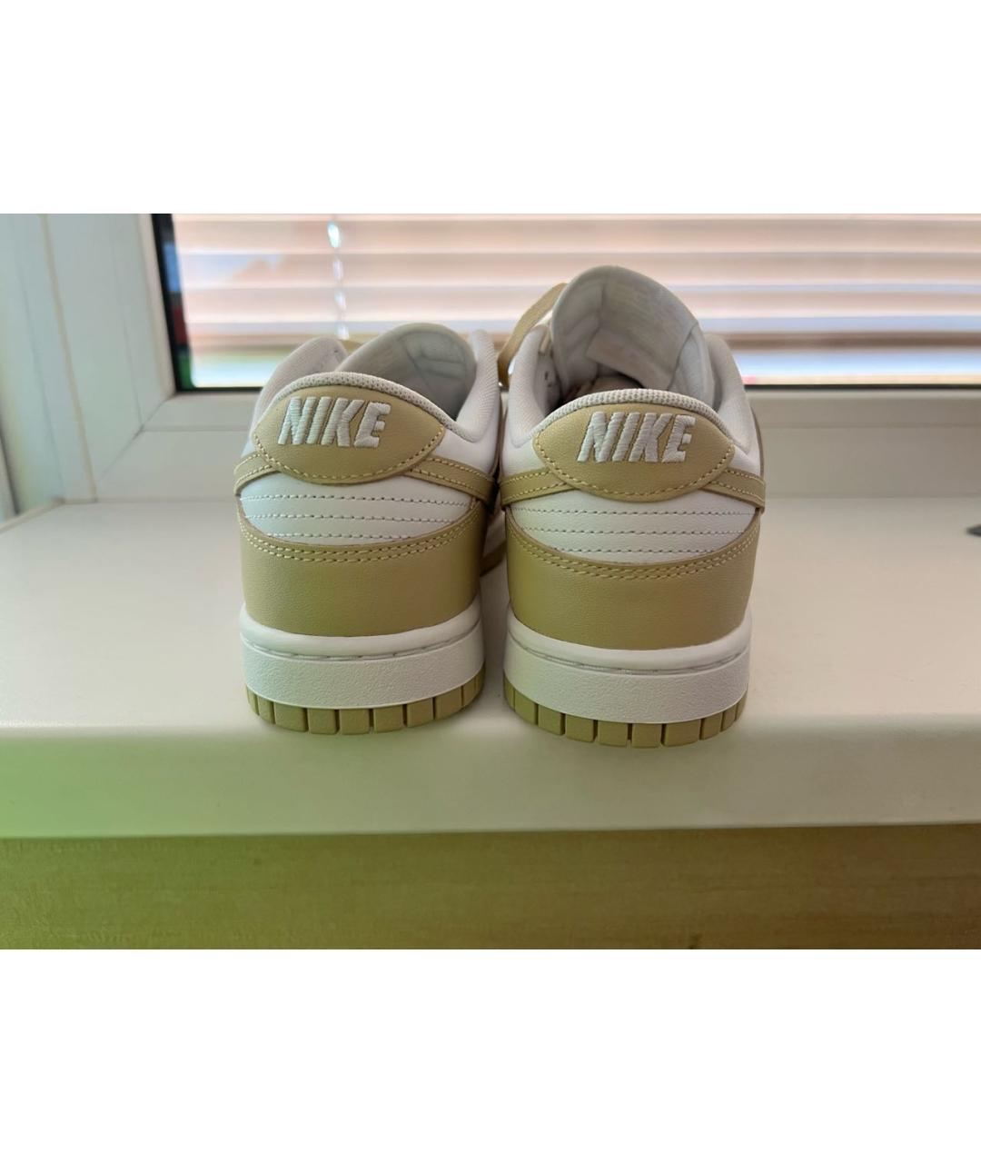 NIKE Бежевые кожаные кроссовки, фото 4