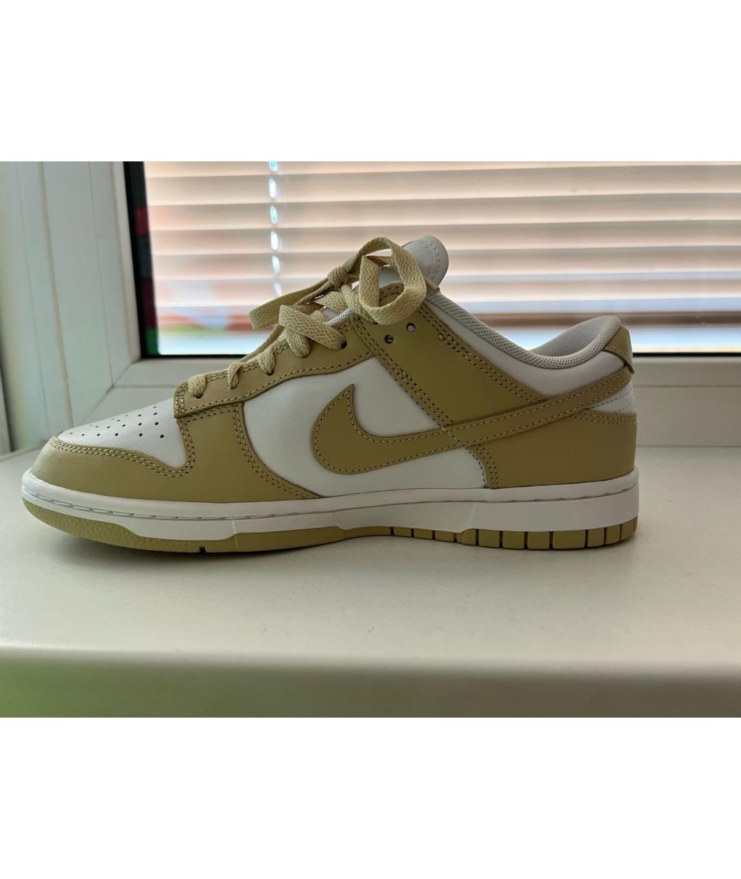 NIKE Бежевые кожаные кроссовки, фото 8