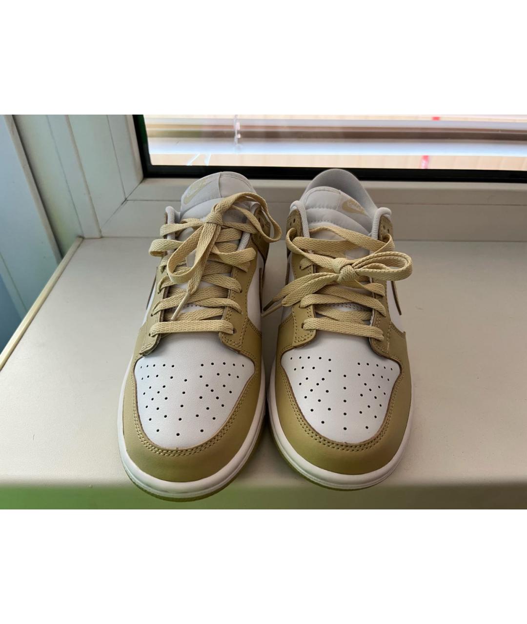 NIKE Бежевые кожаные кроссовки, фото 2