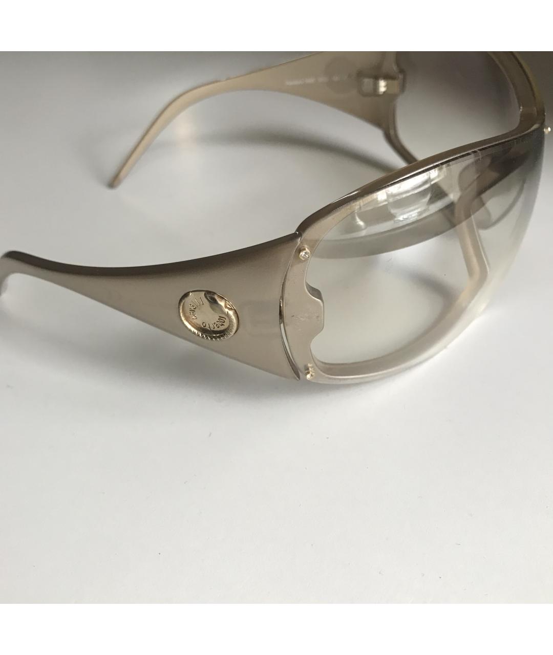 ROBERTO CAVALLI Бежевые пластиковые солнцезащитные очки, фото 3