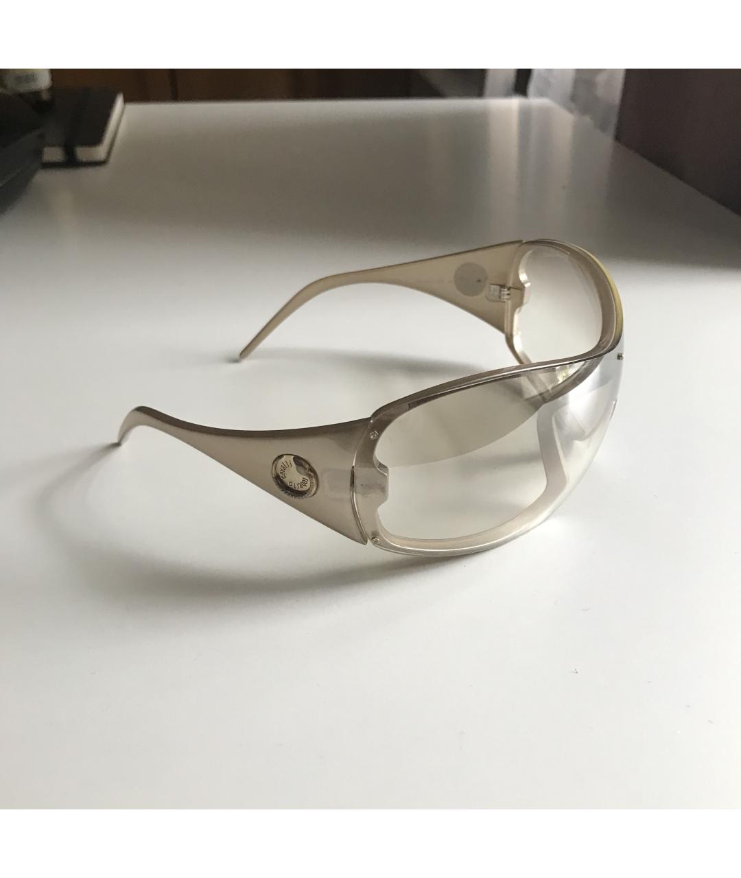 ROBERTO CAVALLI Бежевые пластиковые солнцезащитные очки, фото 2