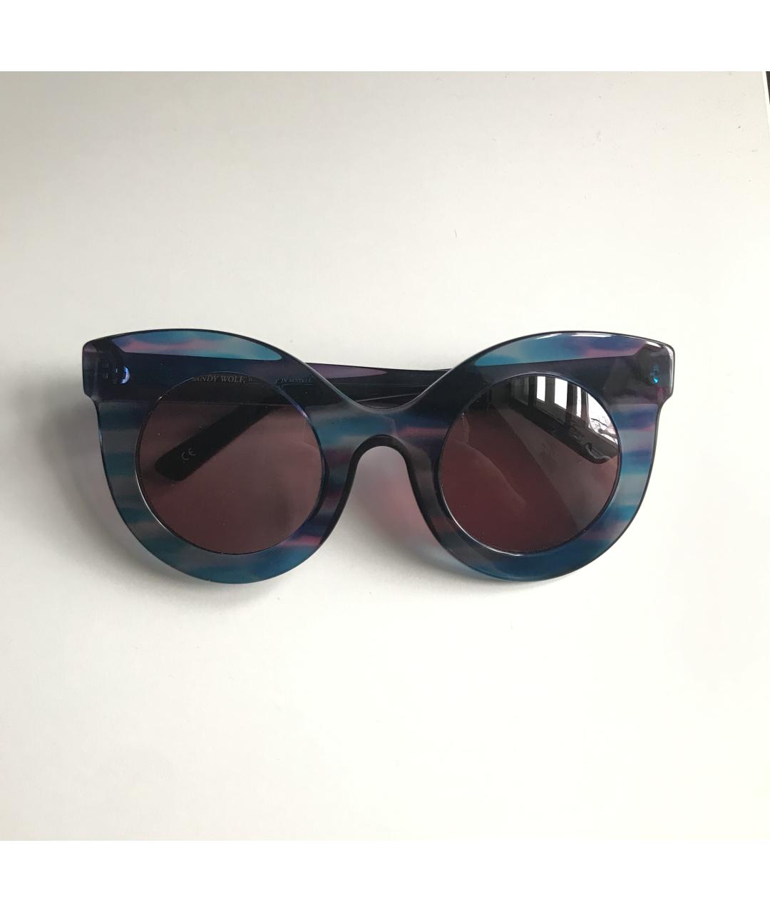 ANDY WOLF EYEWEAR Синие пластиковые солнцезащитные очки, фото 6