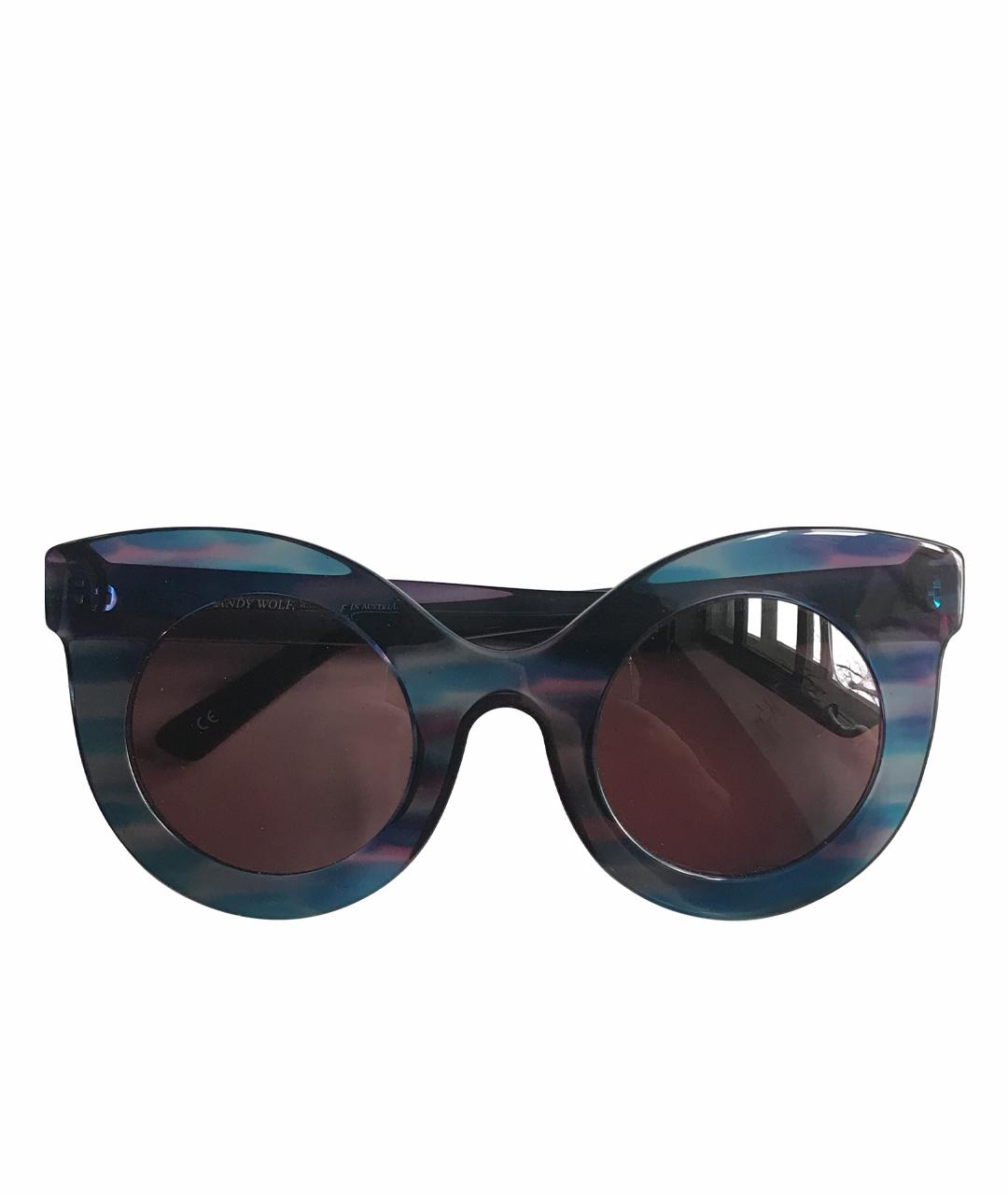 ANDY WOLF EYEWEAR Синие пластиковые солнцезащитные очки, фото 1