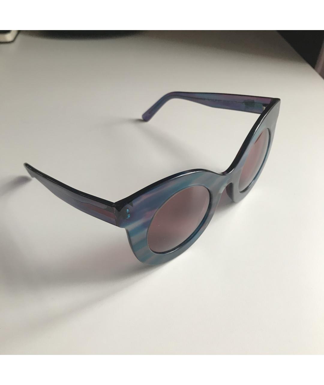 ANDY WOLF EYEWEAR Синие пластиковые солнцезащитные очки, фото 2