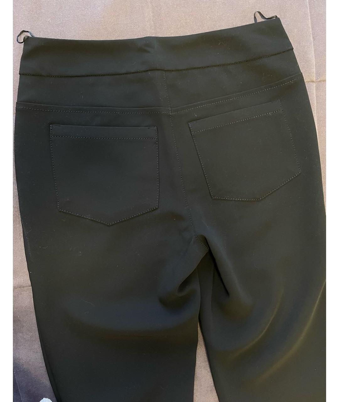 CHANEL PRE-OWNED Черные полиэстеровые прямые брюки, фото 2