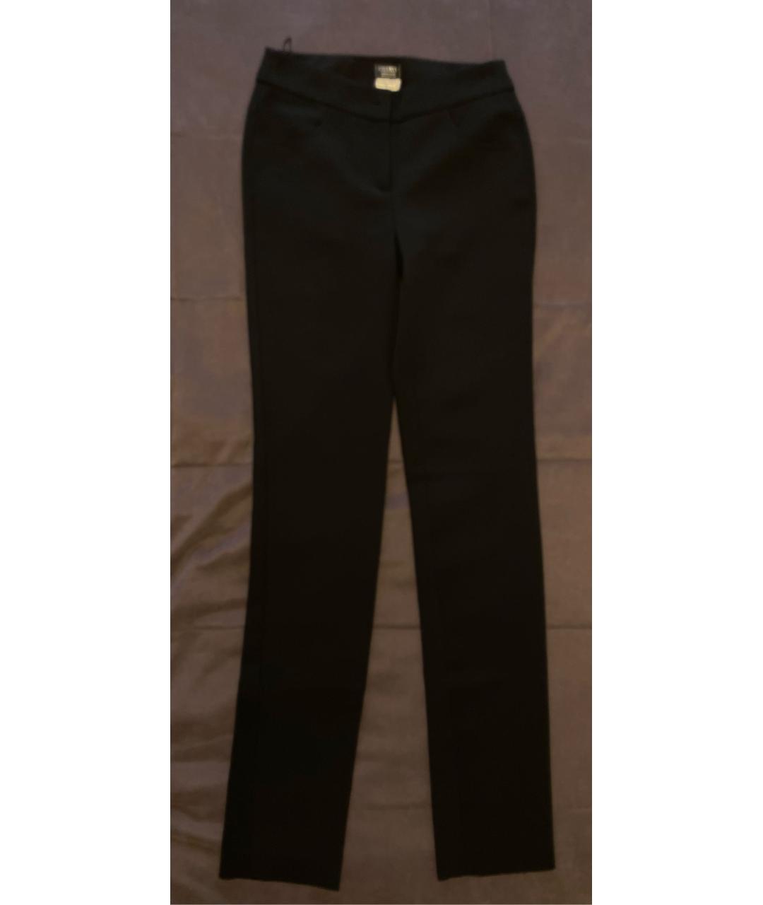 CHANEL PRE-OWNED Черные полиэстеровые прямые брюки, фото 5