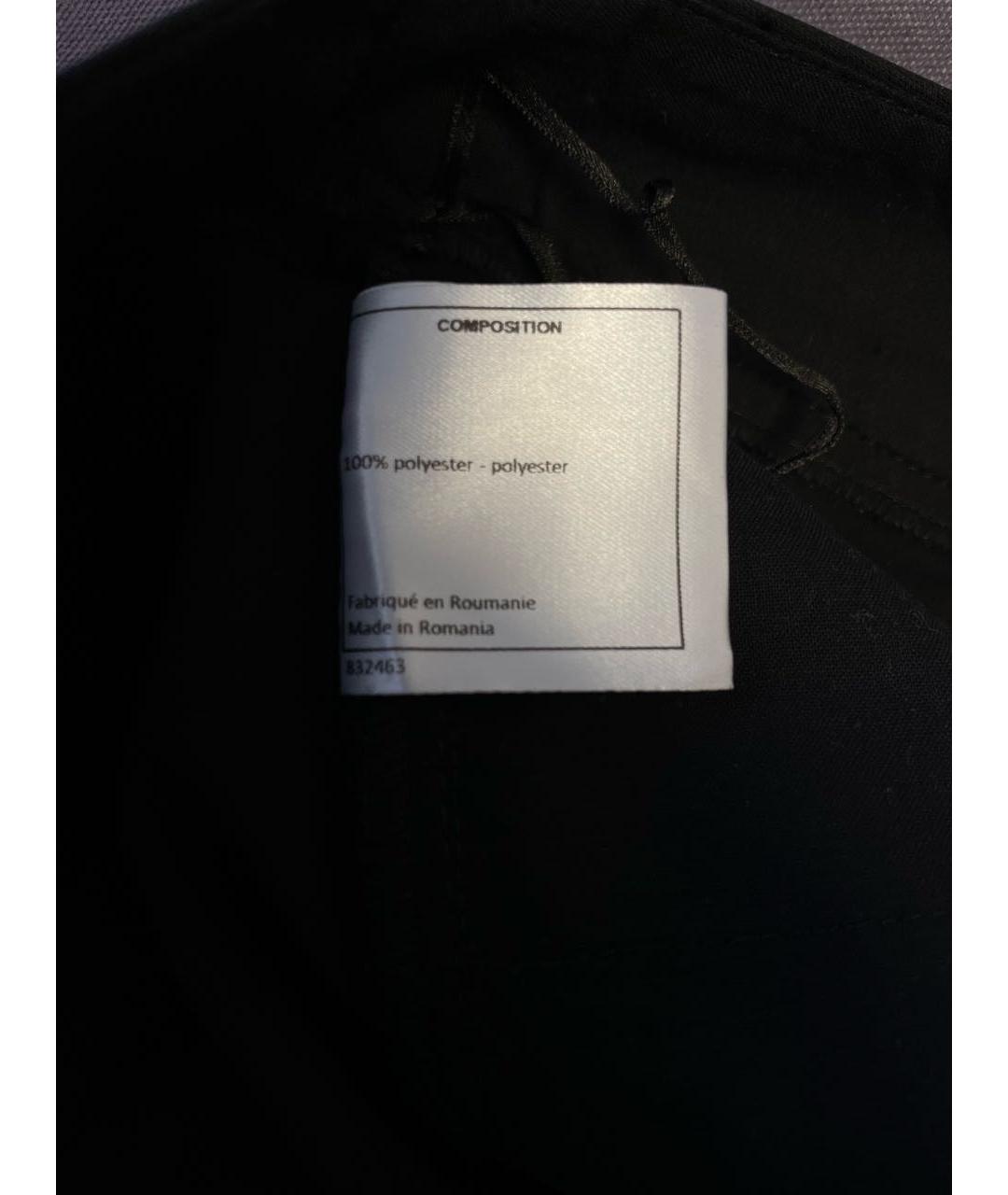 CHANEL PRE-OWNED Черные полиэстеровые прямые брюки, фото 4