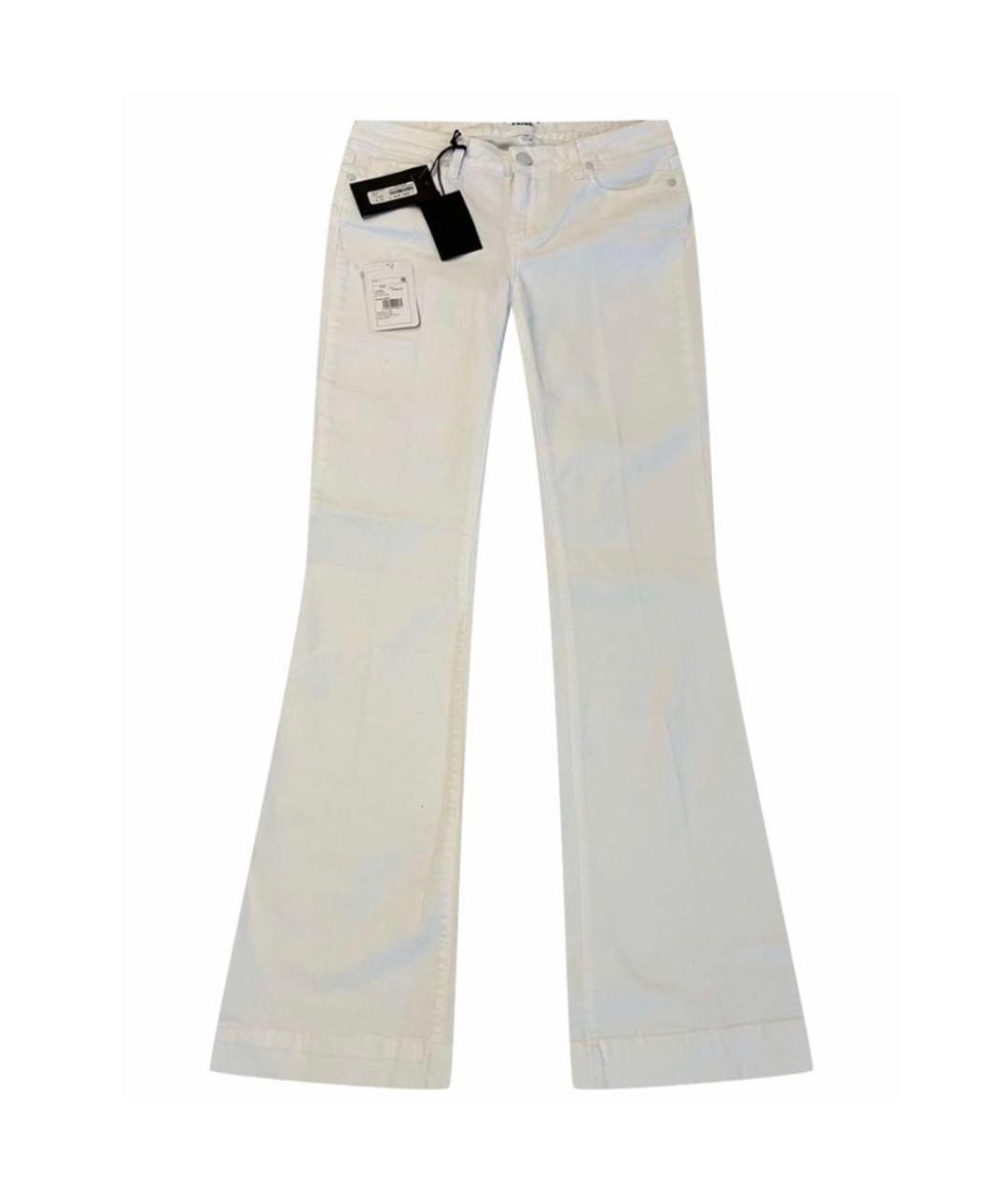 PAIGE Белые хлопко-эластановые джинсы клеш, фото 5