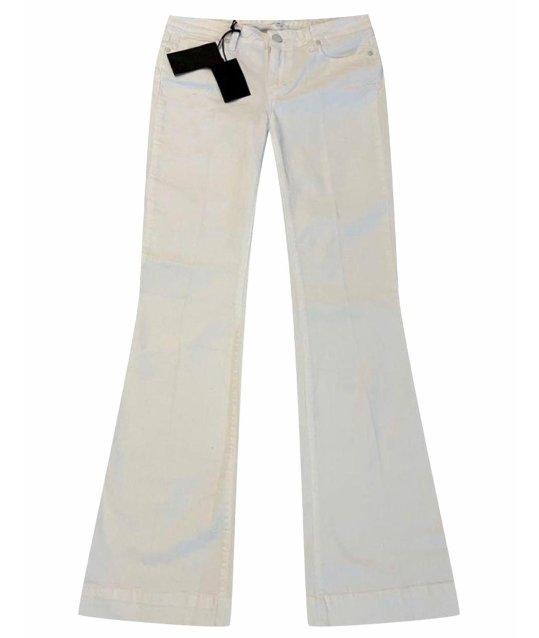 PAIGE Белые хлопко-эластановые джинсы клеш, фото 1