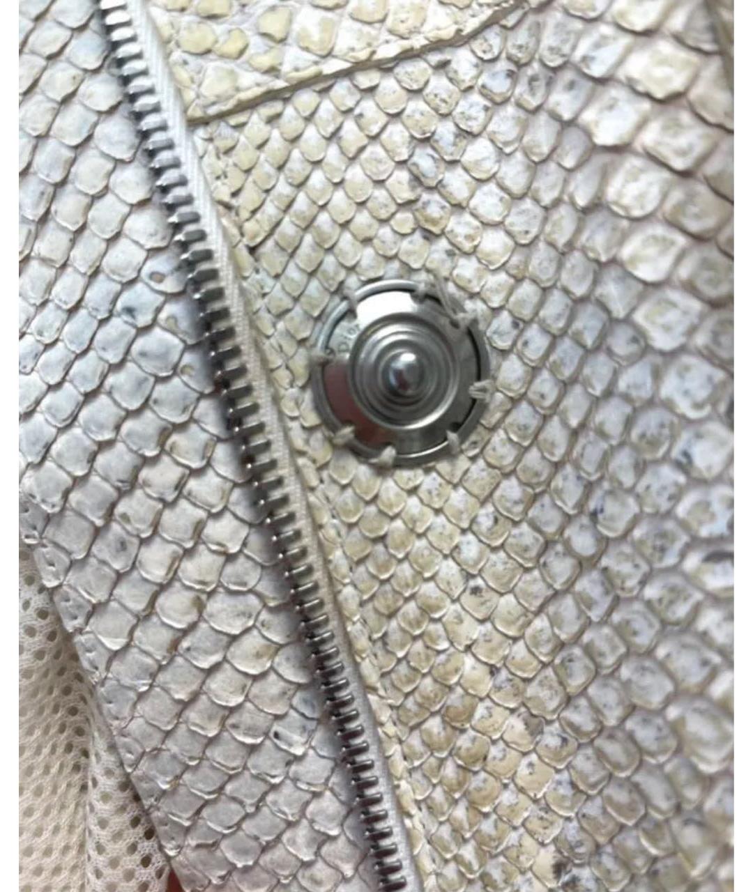 CHRISTIAN DIOR Бежевый пиджак из экзотической кожи, фото 3