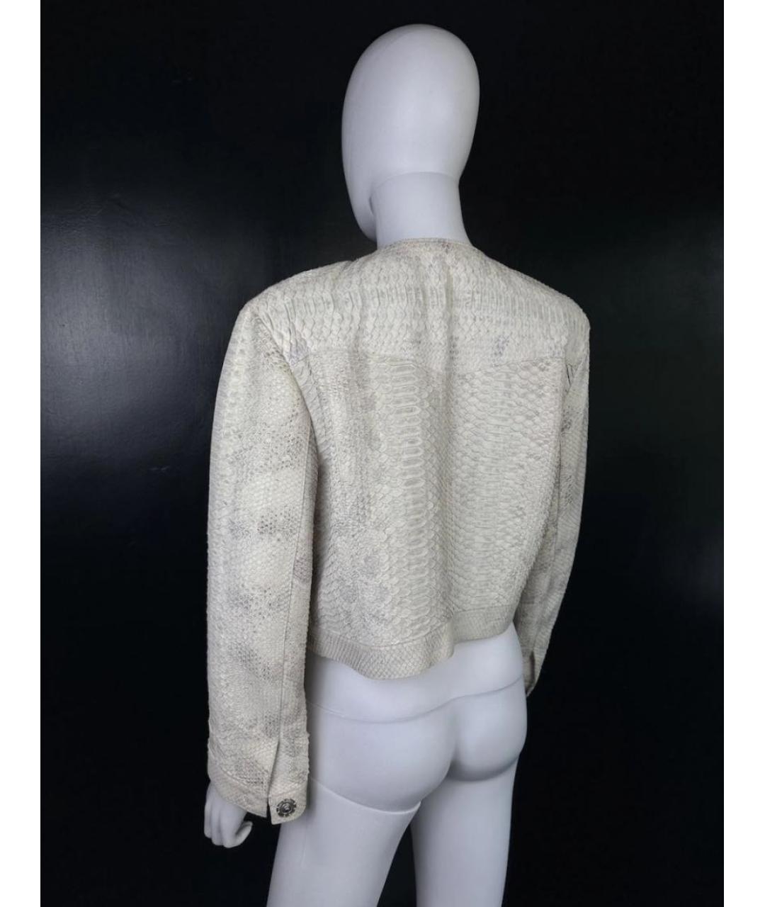 CHRISTIAN DIOR Бежевый пиджак из экзотической кожи, фото 6
