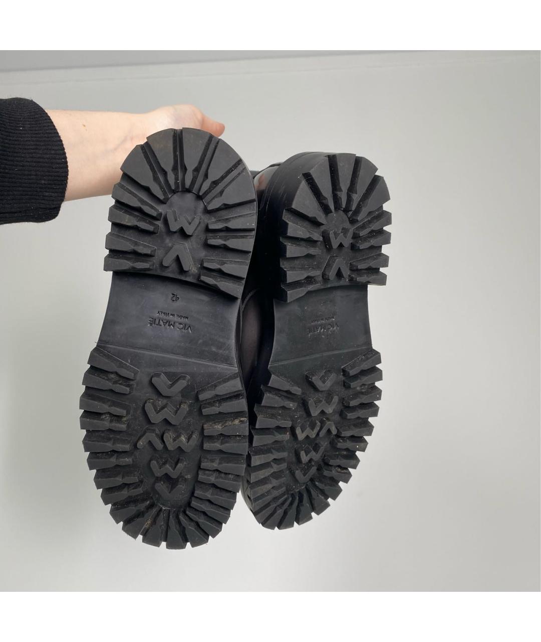 VIC MATIE Черные кожаные низкие ботинки, фото 6