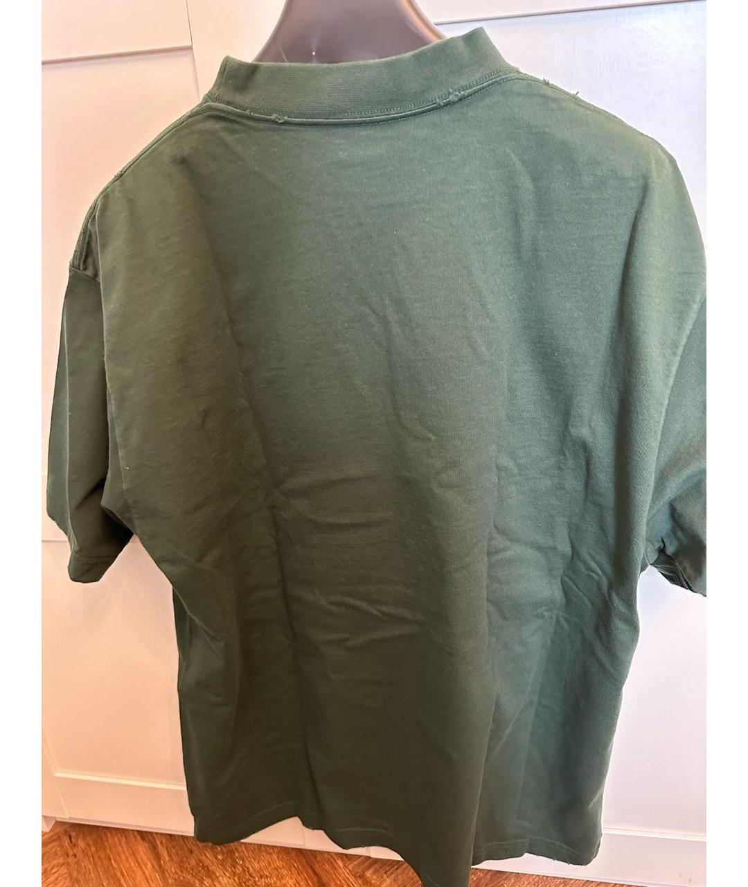 BALENCIAGA Зеленая хлопковая футболка, фото 3